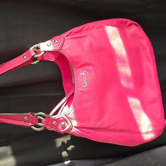 Coach Ashley Hot Pink Barbie Leather Shoulder Bag and Wristlet Set - Picture 1 of 15
